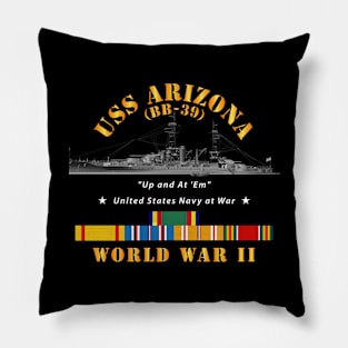 Battleship - USS Arizona WWII w SVC Ribbons Pillow