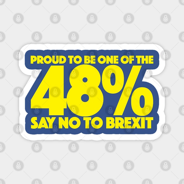 48% SAY NO TO BREXIT - YELLOW Magnet by CliffordHayes