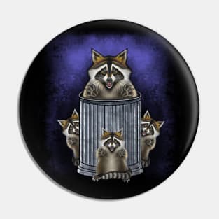 Trick or trash cute raccoons Halloween Pin