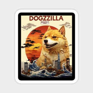 Dogezilla  Funny Doge Meme Giant Shiba Inu Funny Doge Meme Giant Shiba Inu Magnet