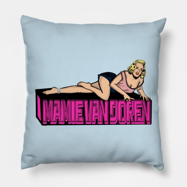 The Incomparable Mamie Van Doren Pillow by TL Bugg