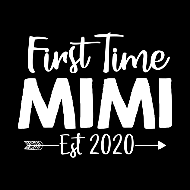 First Time Grandma Floral Tee First Time Mimi Est 2020 by celeryprint