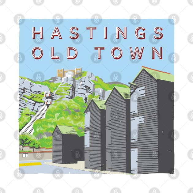 Old Town Hastings retro style poster by WonderWebb