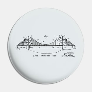 Vintage Gift Patent Print Long Span Bridge Pin