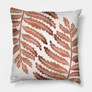 fern leaf rose gold Pillow