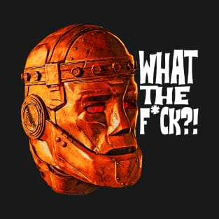 WTF Robot Man White Text T-Shirt