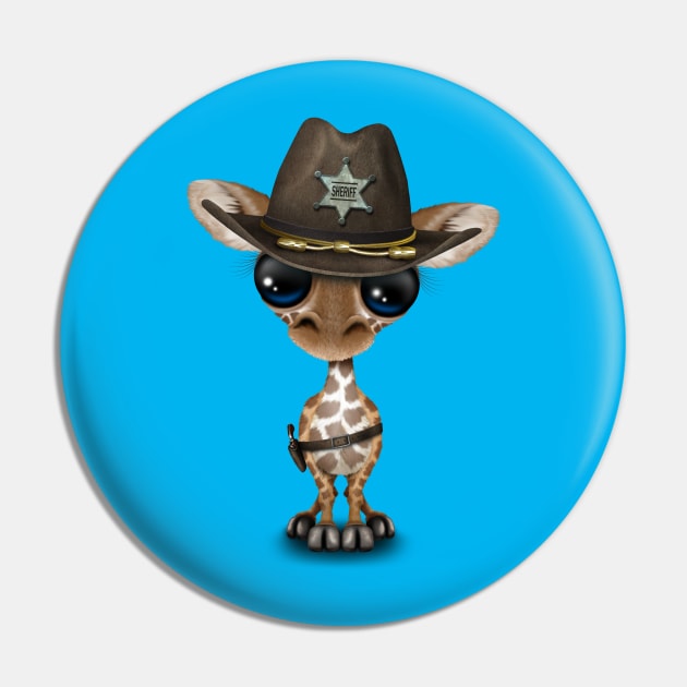 Cute Baby Giraffe Sheriff Pin by jeffbartels