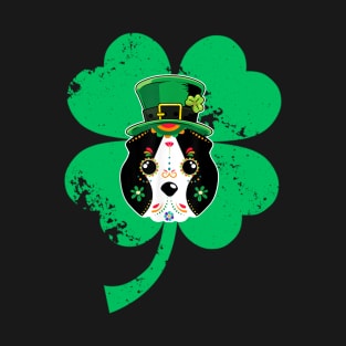 Funny Skull Dog Face St Patrick Day Chow Chow T-Shirt