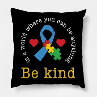 Be Kind Puzzle Piece Autism Awareness Gift for Birthday, Mother's Day, Thanksgiving, Christmas Pillow