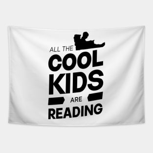 all the cool kids are reading on black style Tapestry