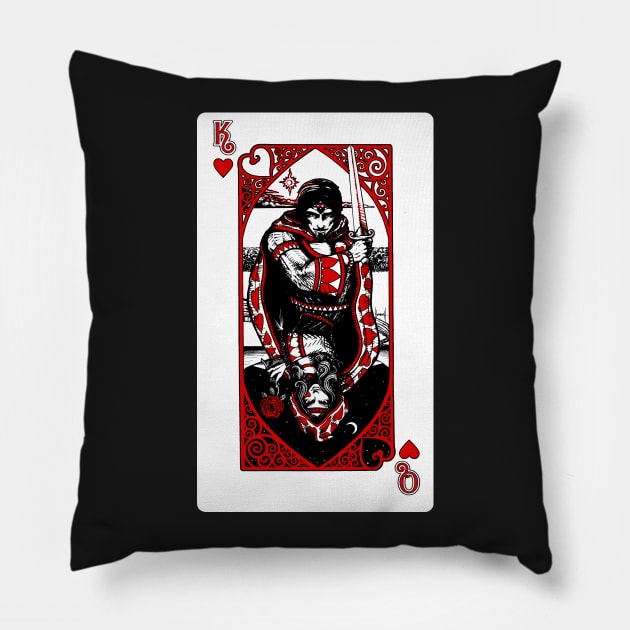 King of Hearts Pillow by WorkOfArtStudios