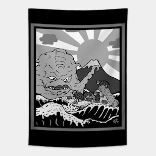 Ancient turtles bw Tapestry