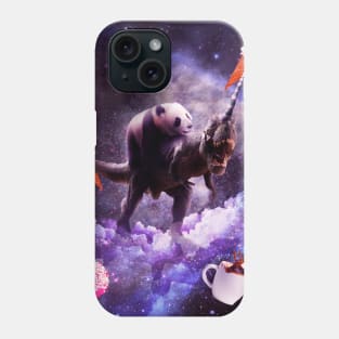 Panda Riding Unicorn Dinosaur in the Sweet Universe Phone Case