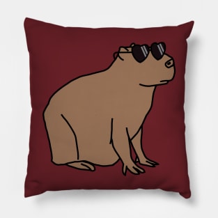 Capybara Wearing Sunglasses Pillow