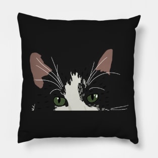 Tuxedo Cat Eyes Pillow