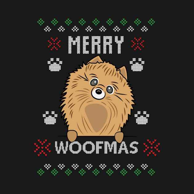 Merry Christmas Woofmas Pomeranian Dog Gift Ugly by Gufbox