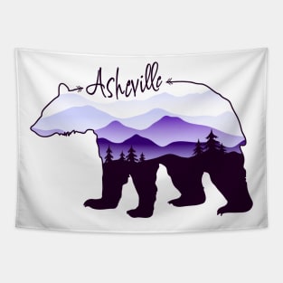 Asheville Blue Ridge Mountains - Black Bear - Purple WB 26 Tapestry