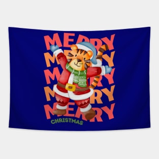 CHRISTMAS TIGER Tapestry