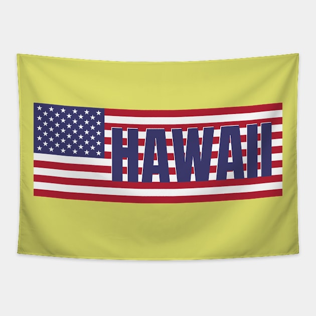 Hawaii State in American Flag Tapestry by aybe7elf