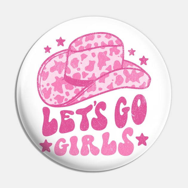 Lets Go Girls Retro Space Cowgirl Hat Pink Pin by PUFFYP