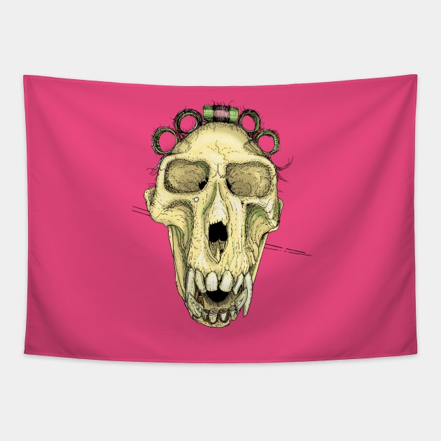 Baboon skull Tapestry by Johanmalm