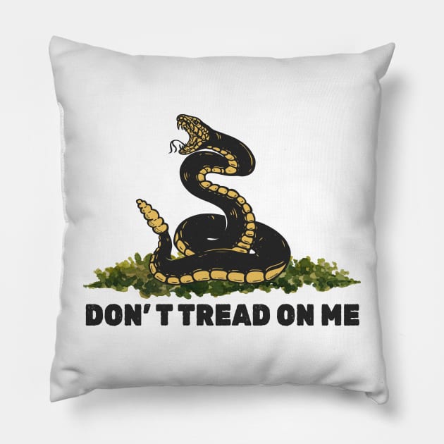 Dont tread on me - retro_yellow Pillow by Can Photo