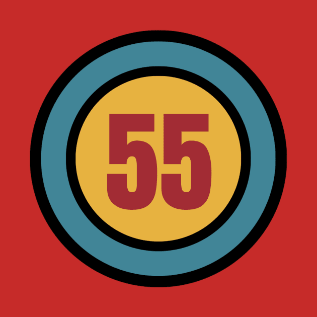 The Number 55 - fifty five - fifty fifth - 55th by Siren Seventy One