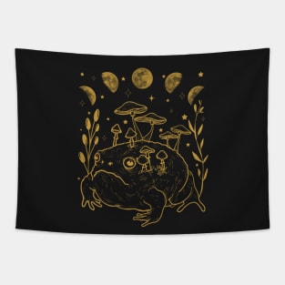 Dark Academia Moon Witchy Goblincore Aesthetic Frog Tapestry