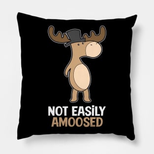 Comic Cartoon Moose Deer Pillow