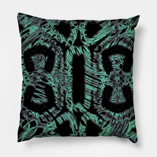 Chain Mail Pattern in Jade and Black Pillow