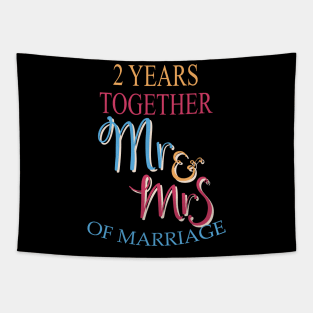 2 Years Together Mr & Mrs 2nd Wedding Anniversary Tapestry