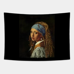 Pirate girl with a pearl earring Tapestry