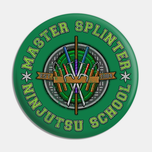 Master Splinter's Ninjutsu School (Vintage) Pin by DrRoger