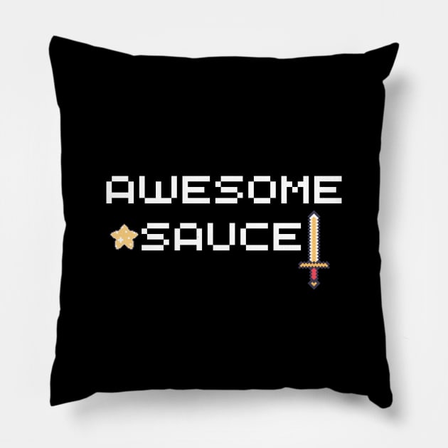 Awesome Sauce Pixel Art Pillow by Random Prints