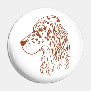 English Setter (White and Brown) Pin