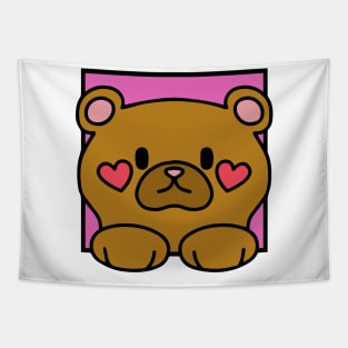 Love Cuddle Bear Baby Pink Tapestry