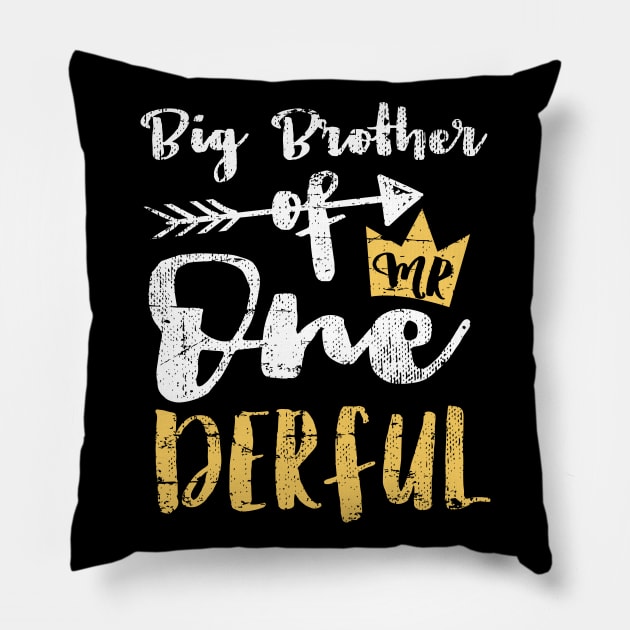 Big Brother of Mr Onederful 1st Birthday First One-Derful Pillow by melitasessin