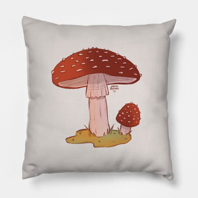 Mushroon design three Pillow by Heyitsgarazi