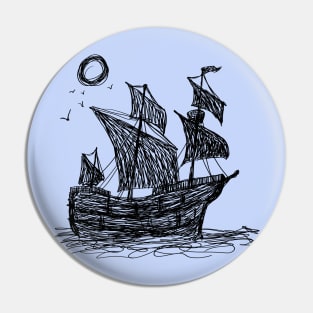 Old Sailing Ship Pin