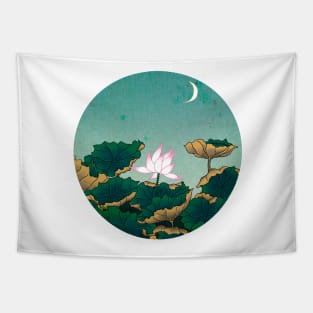 Minhwa: Lotus Pond at Night C Type (Korean traditional/folk art) Tapestry