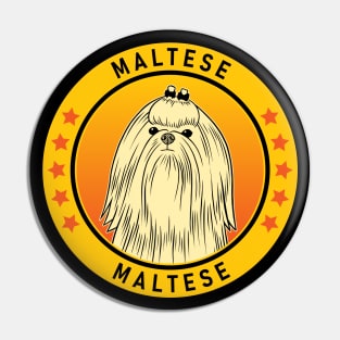 Maltese Dog Portrait Pin