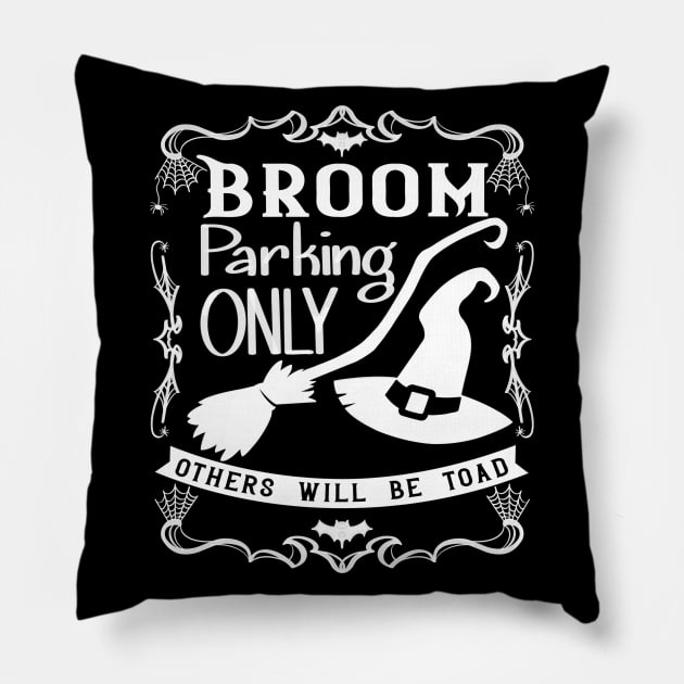 Witch Parking Only Pillow by BlackSheepArts