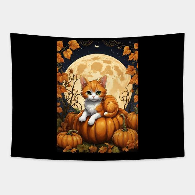 Halloween Kitty Tapestry by FineArtworld7