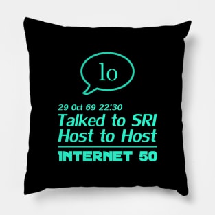 Internet 50 - talked to SRI, Host to host 29 Oct 69 - turqoise Pillow