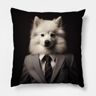 American Eskimo Dog in Suit Pillow
