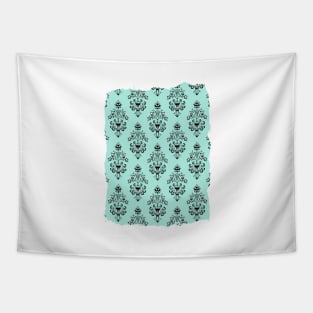 Haunted Mansion Wallpaper Turquoise Tapestry