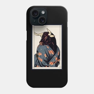 Wild ox japanese with kimono vintage Phone Case