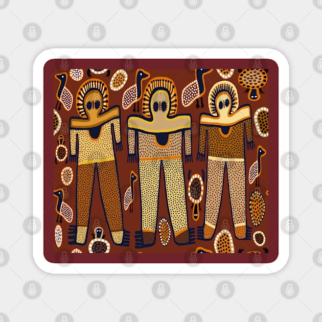 Three Shaman Spirits - Tribal Decor Magnet by Esprit-Mystique