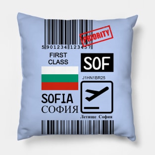 Sofia Bulgaria travel ticket Pillow