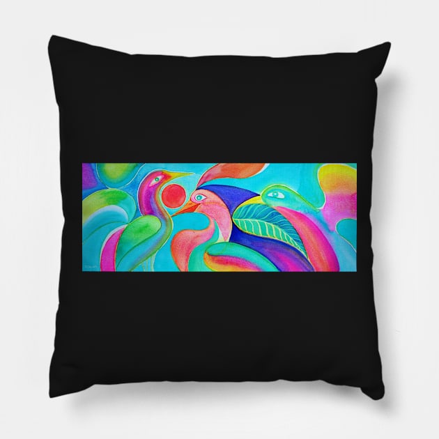 Birds in flight Pillow by karincharlotte